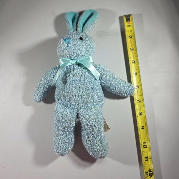 Blue Plush Bunny Stuffed Animal By Flowers Inc. Balloons 9" Polyester Child Toy - Picture 5 of 5